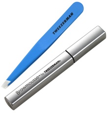 Tweezerman Slant Tweezer Blue Jewel with Free Browmousse