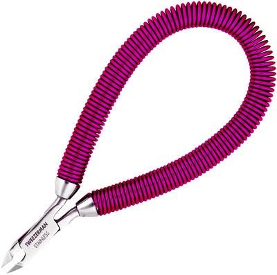 Tweezerman Grip & Snip Spiral Spring Cuticle Nipper - Lollypop Berry Pink